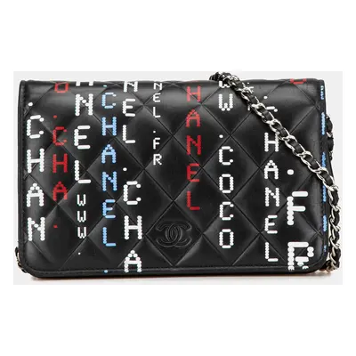 Chanel Black Quilted Lambskin Data Center Wallet On Chain