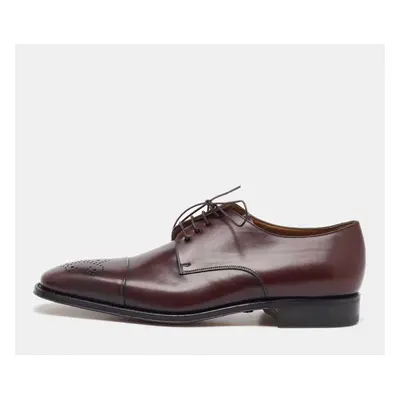 Salvatore Ferragamo Burgundy Leather Lace Up Derby Size 41.5