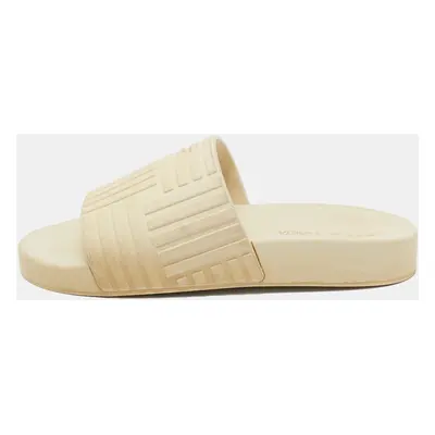 Bottega Veneta Cream Rubber Pool Slides Size