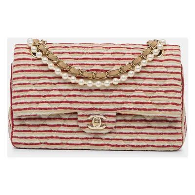 Chanel Orange Red Medium Classic Jersey Coco Sailor Double Flap