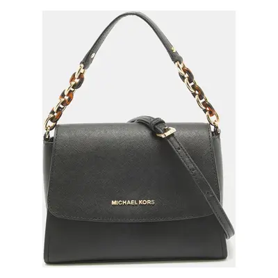 Michael Kors Black Saffiano Leather Sofia Top Handle Bag