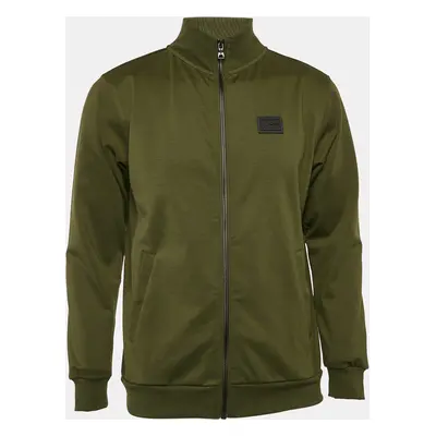 Balmain Green Jersey Zip-Up Sweat Jacket