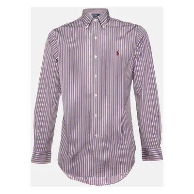 Polo Ralph Lauren Purple Striped Cotton Custom Fit Shirt