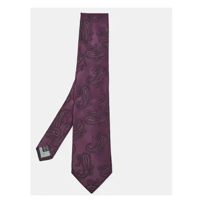 Ermenegildo Zegna Purple Paisley Silk Classic Tie