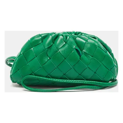 Bottega Veneta Green Intrecciato Leather Extra Mini The Pouch