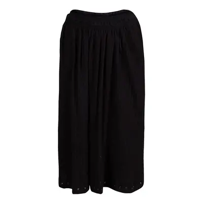 Isabel Marant Etoile Black Cotton Eyelet Detail Gathered Skirt