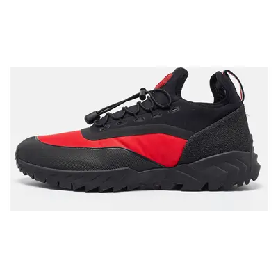 Moncler Red/Black Fabric and Neoprene Low Top Sneakers Size