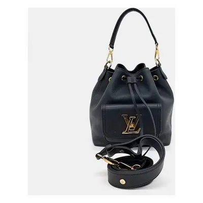 Louis Vuitton Black Leather Lock Me Bucket Bag