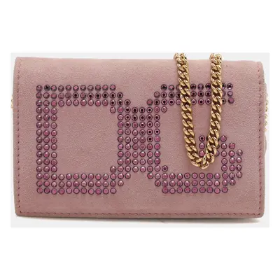 Dolce & Gabbana Lilac Suede Wallet On Chain