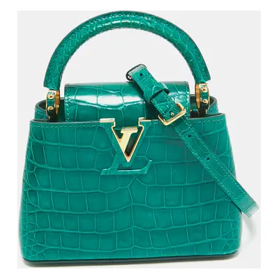 Louis Vuitton Emerald Alligator Mini Capucines Bag