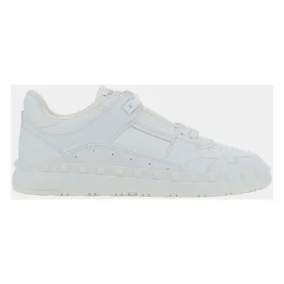 Valentino White Freedots Leather Low-top Sneakers IT