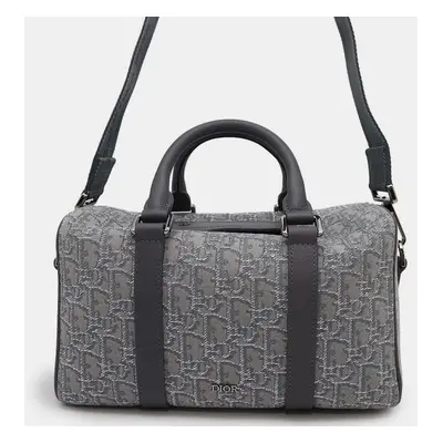 Dior Oblique Rango Travel Bag Gray Jacquard Calf Leather Size