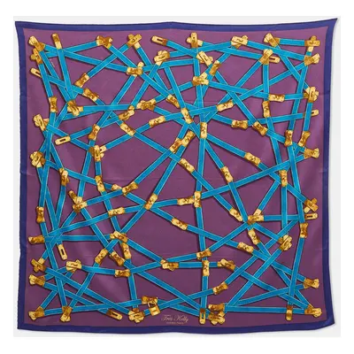 Hermes Purple/Indigo Tres Kelly Silk Scarf