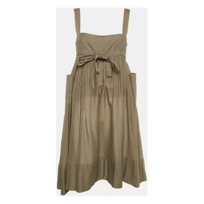 Burberry London Grey Cotton Sleeveless Flared Short Dress