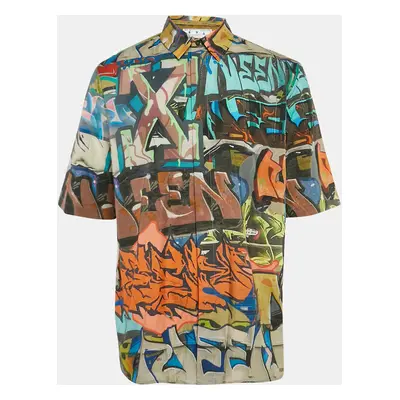 Off-White Multicolor Neen Graffiti Print Synthetic Loose Fit Shirt