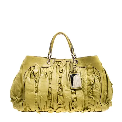 Dolce & Gabbana Olive Green Leather Miss Brooke Tote