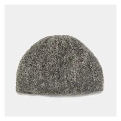 Miu Miu Grey Mohair Rib Knit Beanie