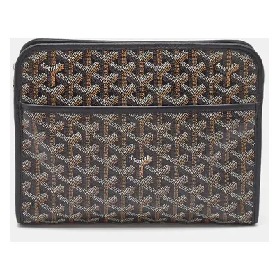 Goyard Black Goyardine Coated Canvas Jouvence MM Toiletry Bag