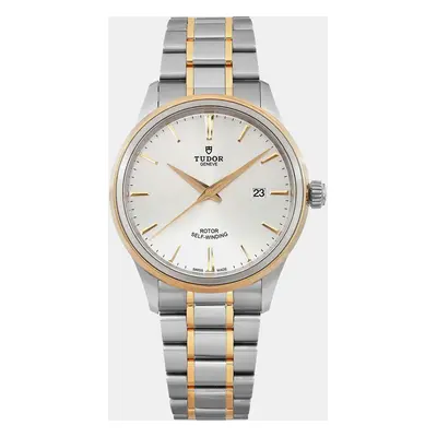 Tudor Style Gold Steel Silver Dial Men Automatic Watch mm