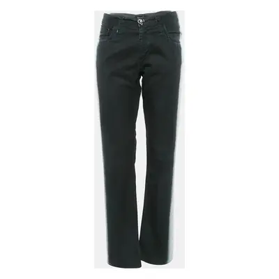 Chanel Black/White Gradient Cotton Jeans Waist 31"