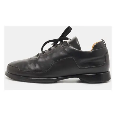 Hermes Black Leather Low Top Sneakers Size