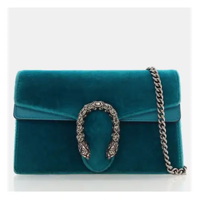 Gucci Super Mini Teal Velvet Dionysus