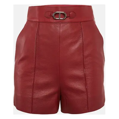 Hermès Rouge Cardinal Red Leather Shorts