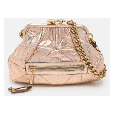 Marc Jacobs Rose Gold Leather Stam Shoulder Bag