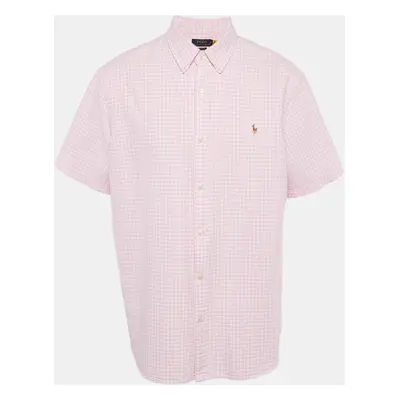 Polo Ralph Lauren Pink Gingham Checks Cotton Short Sleeve Shirt