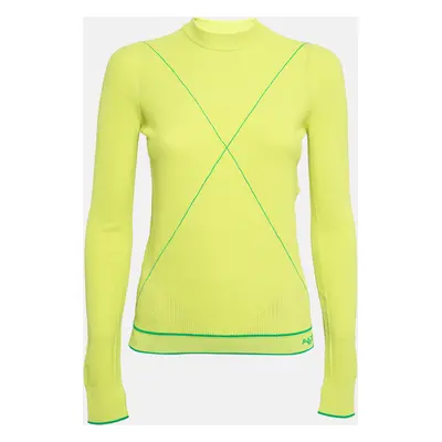 Bottega Veneta Fluorescent Green TechnoSkin Knit Sweatshirt