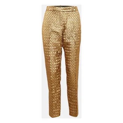 Paule Ka Gold Patterned Brocade Trousers