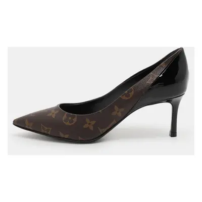 Louis Vuitton Monogram Canvas And Patent Leather Cherie Pumps Size 36.5