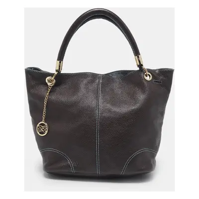 Lancel Dark Brown Leather French Flair Tote