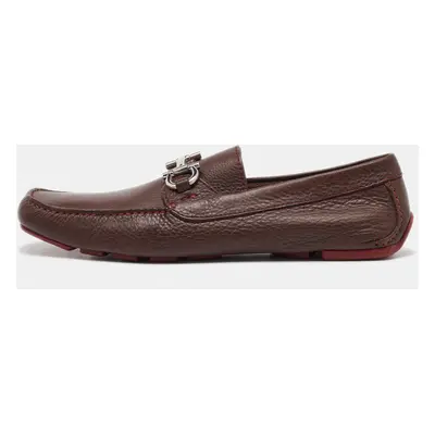 Salvatore Ferragamo Dark Brown Leather Gancini Loafers Size 41.5