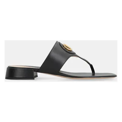 Valentino Black Vlogo Signature Leather Slides IT