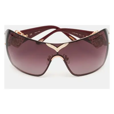 Bvlgari Burgundy Gradient SCH 999S Crystals Shield Sunglasses