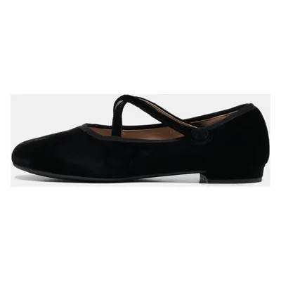 Miu Miu Black Velvet Crisscross Strappy Ballet Flats Size