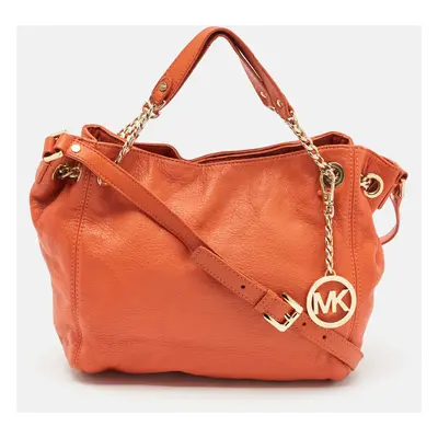 MICHAEL Michael Kors Orange Leather Chain Top Handle Bag