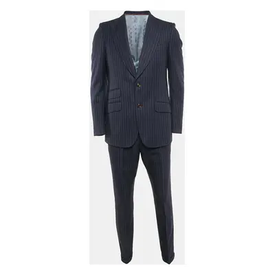 Gucci Navy Blue Stripe Wool Suit