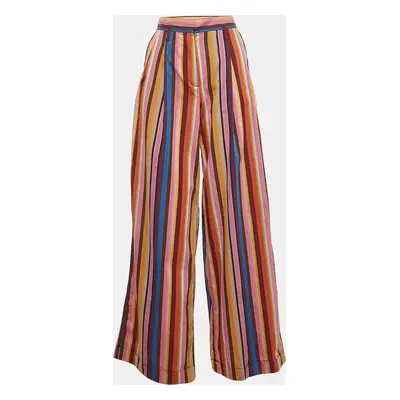 Sportmax Multicolor Striped Cotton Wide-Leg Pants