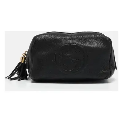 Gucci Black Leather Soho Cosmetic Pouch