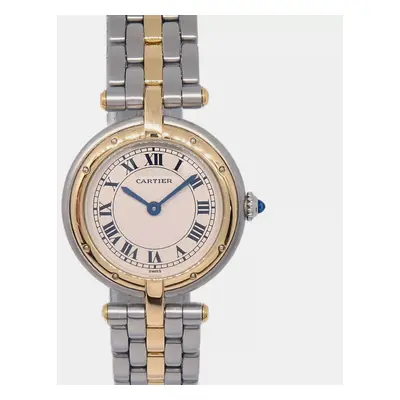 Cartier Beige 18k Yellow Gold Stainless Steel Panthere Vendome Quartz Women's Wristwatch mm