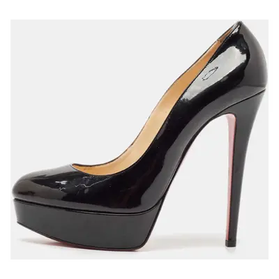 Christian Louboutin Black Patent Leather Bianca Platform Pumps Size