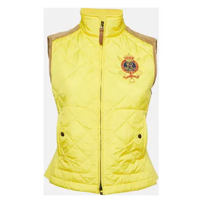 Ralph Lauren Yellow Suede Trim Synthetic Quilted Vest