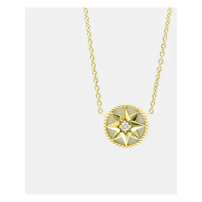 Dior 18K Yellow Gold Rose Des Vents Pendant Necklace