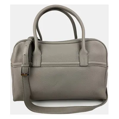 Loro Piana Grey Leather Duffle Tote