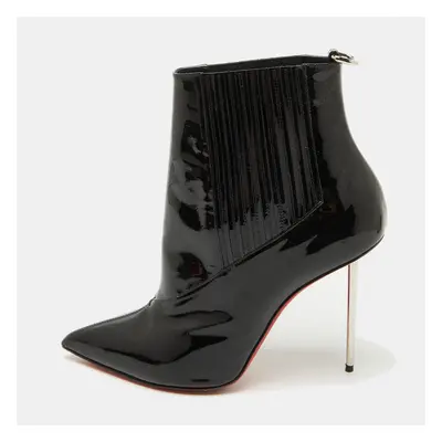 Christian Louboutin Black Patent Leather Epic Galva Heel Booties Size