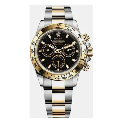 Rolex Black 18K Yellow Gold and Stainless Steel Daytona Automatic Men's Wristwatch mm