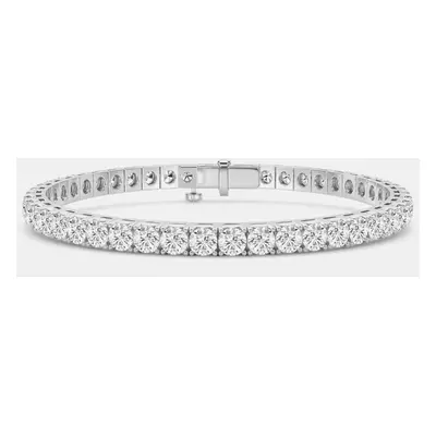 14K White Gold Round Lab Grown Diamond Tennis Bracelet (12 ctw)