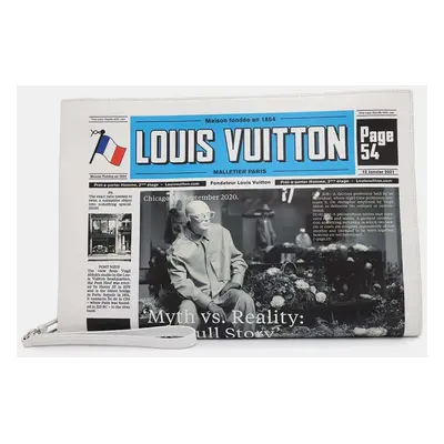 Louis Vuitton White Leather Newspaper Clutch